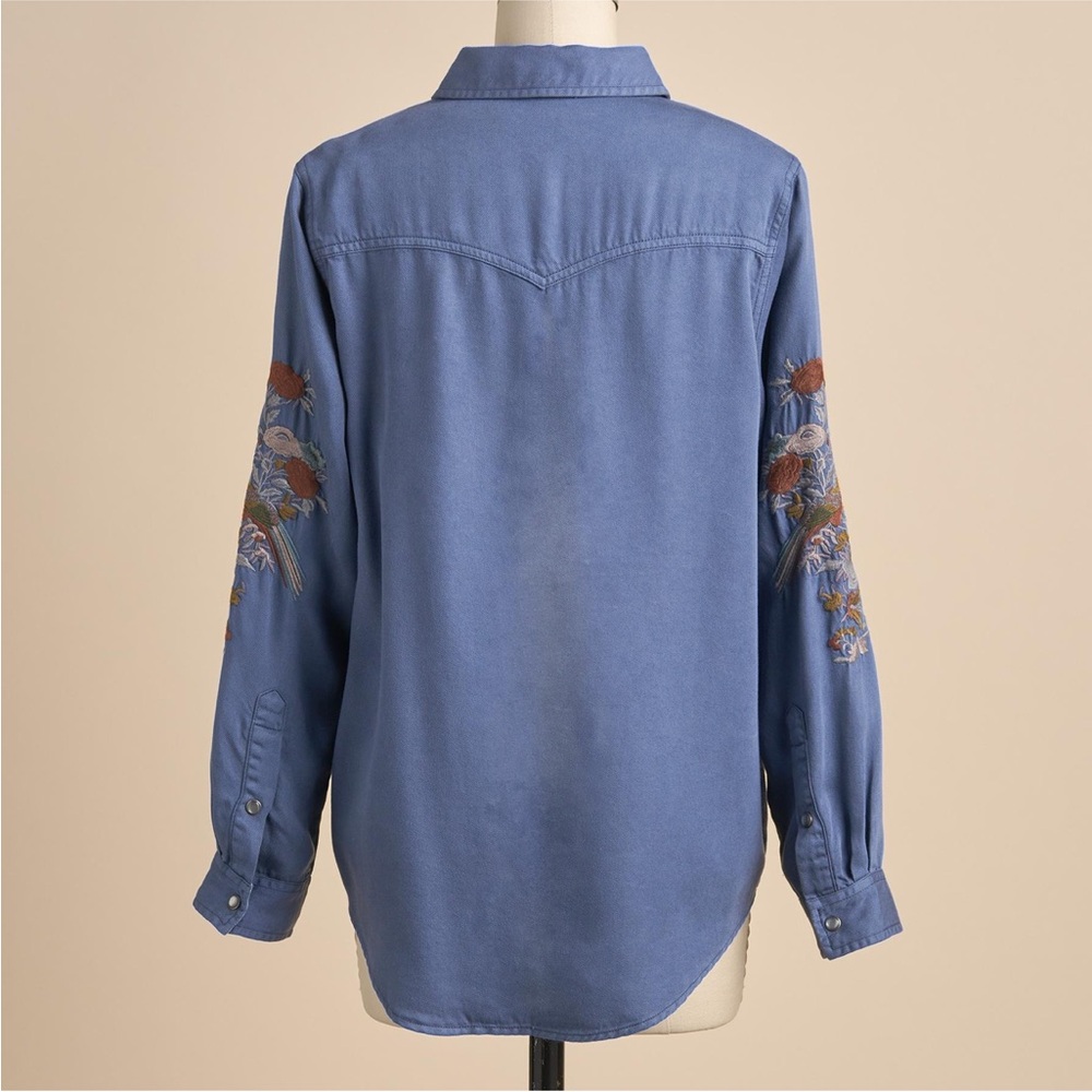 Sundance Suzette Frontier Embroidered Denim Shirt Size pS - Picture 3 of 7